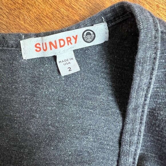 Sundry 2 Jumpsuit Womens Medium Gray Jogger Sleeveless Drawstring Casual Lounge‎ - Picture 12 of 13